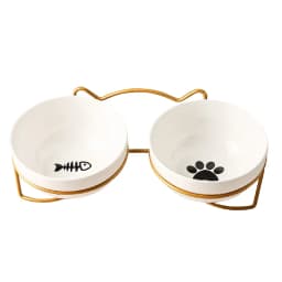 Ceramic Cat Bowl Cat Food Bowl Dog Bowl Drinking Water Bowl Food Bowl Cervical Protection Pet Supplies Ceramic Double Cat Bowl
