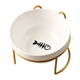 Ceramic Cat Bowl Cat Food Bowl Dog Bowl Drinking Water Bowl Food Bowl Cervical Protection Pet Supplies Ceramic Double Cat Bowl