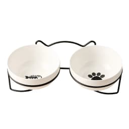 Ceramic Cat Bowl Cat Food Bowl Dog Bowl Drinking Water Bowl Food Bowl Cervical Protection Pet Supplies Ceramic Double Cat Bowl