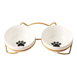 Ceramic Cat Bowl Cat Food Bowl Dog Bowl Drinking Water Bowl Food Bowl Cervical Protection Pet Supplies Ceramic Double Cat Bowl