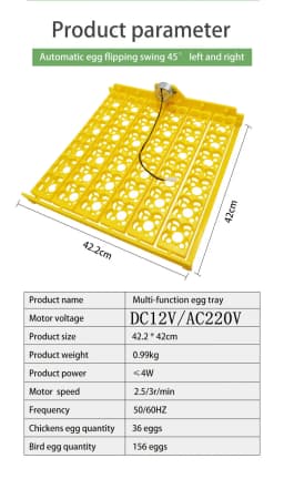 36 Quail Eggs Tray Incubator Turner Automatically Egg Plates Turn Eggs Poultry Incubation Equipment for Chicks Ducks Bird
