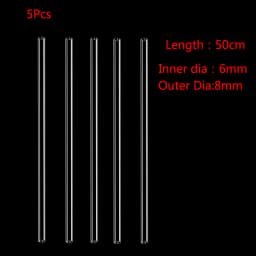 High Transperant Aquarium Water Pipe PETG Acrylic Hard Tube Transparent Rigid Tubing OD 6mm 8mm 10mm 12mm 50CM Clear 5Pcs/lot