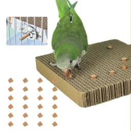 Bird Paper Parakeet Shredding Chewing Toys with Cork Parrot Perch Platform Conure Foraging Toys Small Birds Cage Accessory S/L