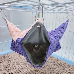 Winter Warm Pet Hanging Bed Contrast Color Splicing Double Thickened Hammock for Flying Squirrel Guinea Pig Pet Cage Accessories