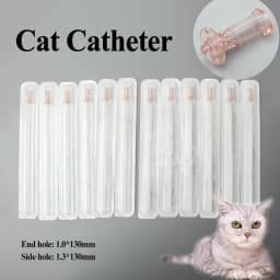 12pcs Cat Catheter Without Stylet Urinary Catheters for Cats Side Open 1.3mm End Open 1.0mm Veterinary Supplies