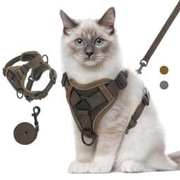 VavoPaw Cat Harness and Leash Set for Walking Adjustable Kitten Vest Harness with Reflective Strip Breathable Mesh Cat Harness