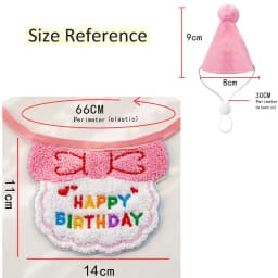 Cute Dog Cat Clothes Birthday Bib Party Hat Bandana Set Puppy Cat Adjustable Drool Scarf Pets Birthday Costume Supplies