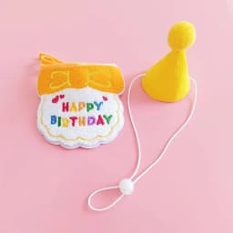 Cute Dog Cat Clothes Birthday Bib Party Hat Bandana Set Puppy Cat Adjustable Drool Scarf Pets Birthday Costume Supplies