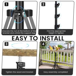 Wood Bird Branch Stand Height Adjustable Foldable Parrot Bird Training Perch Pet Bird Toy Portable Outdoor Perches Platform