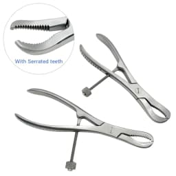 Stainless Steel Toothed Phalanges Reduction Forceps Autoclavable Bone Holding Forceps Veterinary Orthopedics Instruments