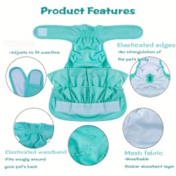 Adjustable Dog Diapers Female Reusable Washable Diapers Dog For Small Middle Solid Color Dog Dress Cutey Pet Supplies