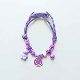 Pet Cat Dog Collar Color Contrasting Weaving Summer Freshness Adjustable Love Smiling Face Necklace Cat Breakaway Collar