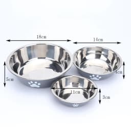 New stainless steel dog basin paw print pet supplies cat bowl dog bowl silicone anti-slip design pet drinking water feeding bowl