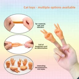 Cat Finger Gesture Gloves Creative TPR Stretchable Toy High Elasticity Interactive Cat Play Safe Pet Toy Funny Animal Paw Design