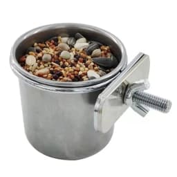 Pet Birds Hanging Cage Bowl Dish Cup Anti-turnover Stainless Steel Feeding Food Drinking Feeder for Parakeet Lovebird Finches