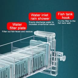 Aquarium Wall Mounted Waterfall Filter Roller Circulating Oxygen Genation Silent Circulating Water Purifier Fish Tank Top Filter