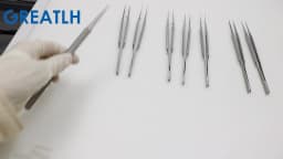 GREATLH Autoclavable Ophthalmic Microsurgical Forceps Tweezers 0.15mm 0.3mm Tip Stainless Steel Ophthalmic Micro Instruments
