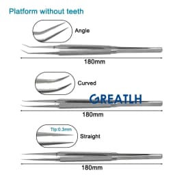 GREATLH Autoclavable Ophthalmic Microsurgical Forceps Tweezers 0.15mm 0.3mm Tip Stainless Steel Ophthalmic Micro Instruments