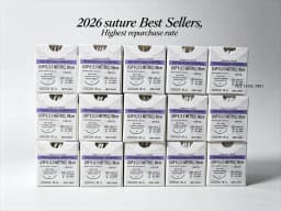 Veterinary Absorbable Sutures, Polyglycolic Suture (0/2/3/4 Medical Suture) (12 Pcs/90cm Round/Reverse Suture Thread)
