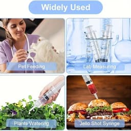 60ml Plastic Syringe with Tube Measuring Barrel, Liquid Syringe with Cap for Liquid Oil Absorption, Pet Feeding Syringe