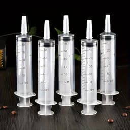 60ml Plastic Syringe with Tube Measuring Barrel, Liquid Syringe with Cap for Liquid Oil Absorption, Pet Feeding Syringe