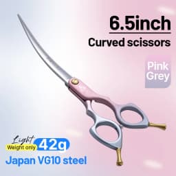 Fenice Advanced 6.5/7.0 Inch JPVG10 Steel Colorful Pet Dog Grooming Shears Cuting/Curved Scissors with High Quality Alloy Handle