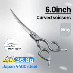Fenice Advanced 6.5/7.0 Inch JPVG10 Steel Colorful Pet Dog Grooming Shears Cuting/Curved Scissors with High Quality Alloy Handle