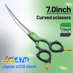 Fenice Advanced 6.5/7.0 Inch JPVG10 Steel Colorful Pet Dog Grooming Shears Cuting/Curved Scissors with High Quality Alloy Handle