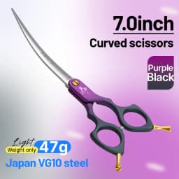 Fenice Advanced 6.5/7.0 Inch JPVG10 Steel Colorful Pet Dog Grooming Shears Cuting/Curved Scissors with High Quality Alloy Handle