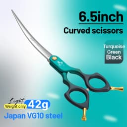 Fenice Advanced 6.5/7.0 Inch JPVG10 Steel Colorful Pet Dog Grooming Shears Cuting/Curved Scissors with High Quality Alloy Handle