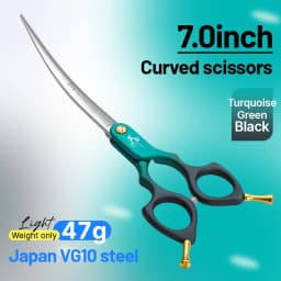 Fenice Advanced 6.5/7.0 Inch JPVG10 Steel Colorful Pet Dog Grooming Shears Cuting/Curved Scissors with High Quality Alloy Handle