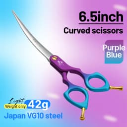 Fenice Advanced 6.5/7.0 Inch JPVG10 Steel Colorful Pet Dog Grooming Shears Cuting/Curved Scissors with High Quality Alloy Handle