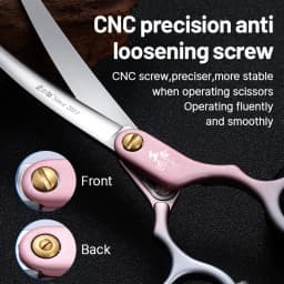 Fenice Advanced 6.5/7.0 Inch JPVG10 Steel Colorful Pet Dog Grooming Shears Cuting/Curved Scissors with High Quality Alloy Handle