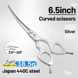 Fenice Advanced 6.5/7.0 Inch JPVG10 Steel Colorful Pet Dog Grooming Shears Cuting/Curved Scissors with High Quality Alloy Handle
