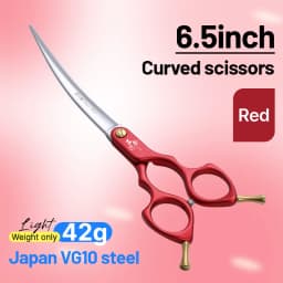 Fenice Advanced 6.5/7.0 Inch JPVG10 Steel Colorful Pet Dog Grooming Shears Cuting/Curved Scissors with High Quality Alloy Handle
