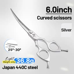 Fenice Advanced 6.5/7.0 Inch JPVG10 Steel Colorful Pet Dog Grooming Shears Cuting/Curved Scissors with High Quality Alloy Handle