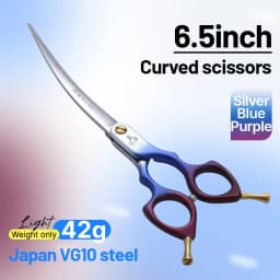 Fenice Advanced 6.5/7.0 Inch JPVG10 Steel Colorful Pet Dog Grooming Shears Cuting/Curved Scissors with High Quality Alloy Handle