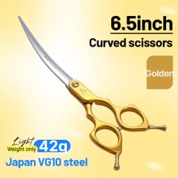 Fenice Advanced 6.5/7.0 Inch JPVG10 Steel Colorful Pet Dog Grooming Shears Cuting/Curved Scissors with High Quality Alloy Handle