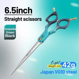 Fenice Advanced 6.5/7.0 Inch JPVG10 Steel Colorful Pet Dog Grooming Shears Cuting/Curved Scissors with High Quality Alloy Handle