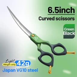 Fenice Advanced 6.5/7.0 Inch JPVG10 Steel Colorful Pet Dog Grooming Shears Cuting/Curved Scissors with High Quality Alloy Handle