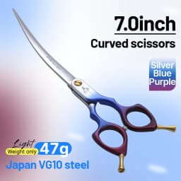 Fenice Advanced 6.5/7.0 Inch JPVG10 Steel Colorful Pet Dog Grooming Shears Cuting/Curved Scissors with High Quality Alloy Handle