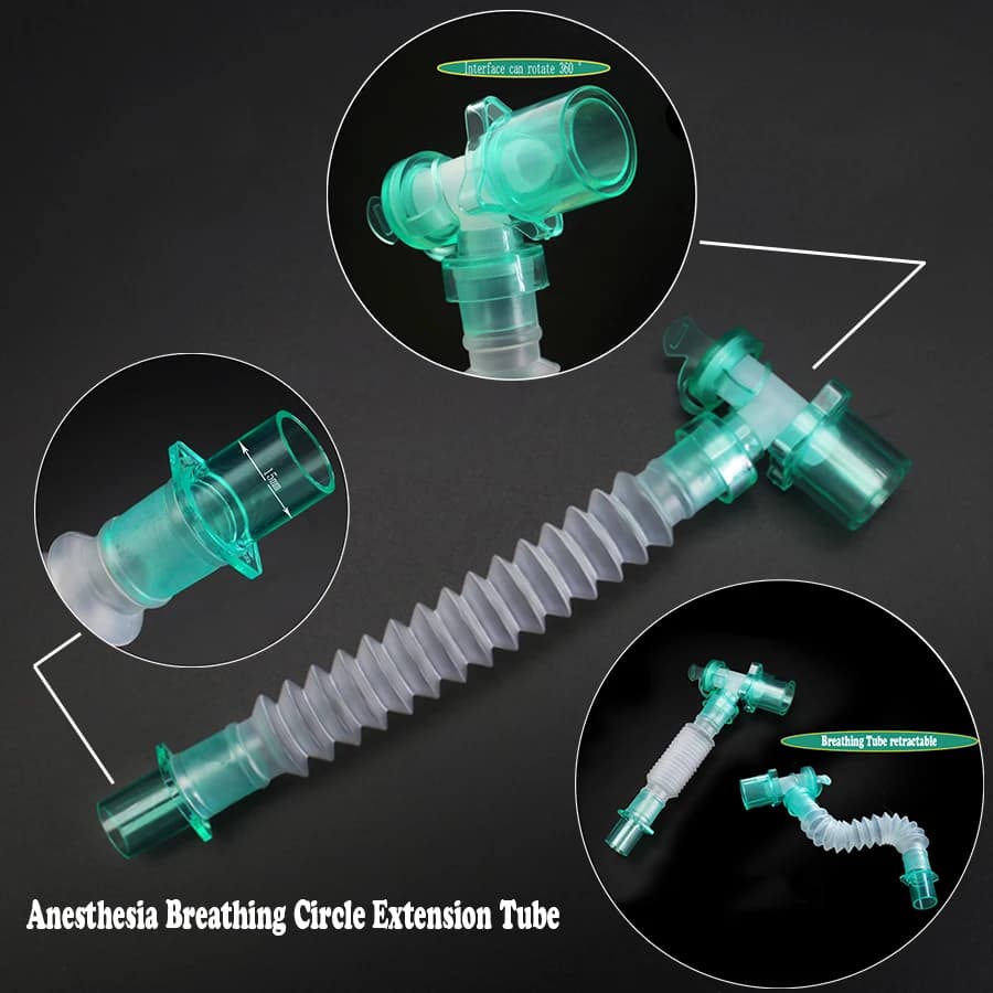 Sterile Anesthesia Breathing Circuit Thread Catheter Mount Extension Tube Use Anesthesia Breathing Circuit with Gas Sampling Por