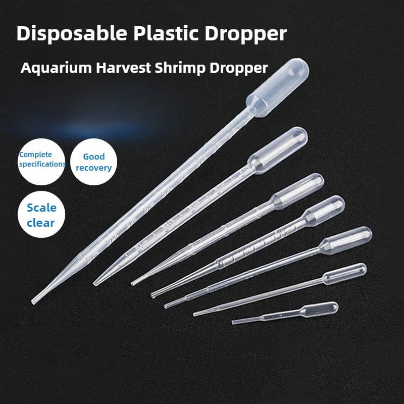 2ml 3ml 5ml 10ml Aquarium Fish Tank Brine Shrimp Feeder Plastic Dropper Pipette Graduated Dropper Babbitt Pipette 5pcs/10pcs