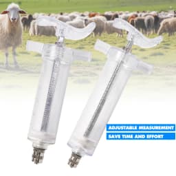 10/20/30/50ml Transparent Syringes Adjustable Dose with 10pcs 304 Stainless Steel Needle Farm Livestock Animal Dispensing Tools