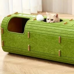 3D Tree-Shaped Cat Condo Large Space Pet Cat Tree with Scratching Posts & Hanging Toys Felt Space-Saving Detachable for Cats