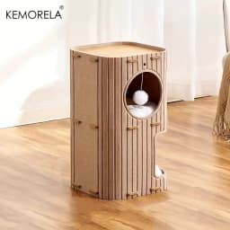 3D Tree-Shaped Cat Condo Large Space Pet Cat Tree with Scratching Posts & Hanging Toys Felt Space-Saving Detachable for Cats