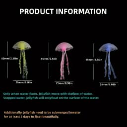 5PCS Colorful Artificial Glowing Effect Silicone Vivid Jellyfish Fish Tank Aquarium Decor Submarine Ornament Decoration Aquatic