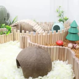 Hamster Habitat Accessories Multiple Size Wooden Bridge Cage Hamster Bendable Fence for Small Animals Climbing