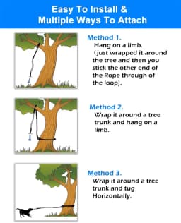 Outdoor Bungee Tug Toy, Dog Toy Hanging from Tree for Small to Large Dogs, Interactive Exercise Play Cord & Tether with Chew Rop