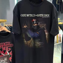 Men's Counter Strike 1.6 1999 Retro Gaming T-Shirt CS Gaming T-Shirt Crew Neck Casual Wear Pure Cotton Couple Streetwear Shirt